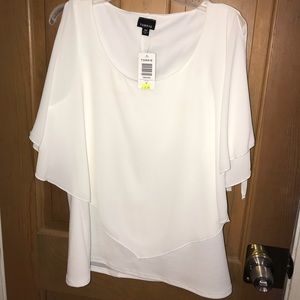 White tank with caped sleeves!